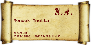 Mondok Anetta névjegykártya